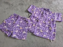 紫色 蝶柄 甚平 90cm