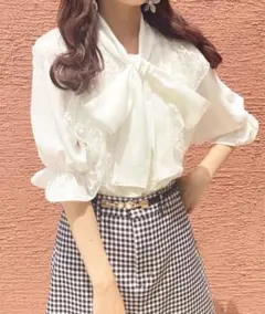 ボウタイブラウス ホワイト