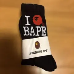 A BATHING APE I LOVE BAPE ソックス ブラック