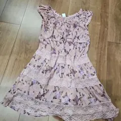 姫系　花柄　ワンピース　トップス　レース　y2k　古着　レトロ