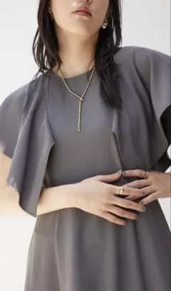 crieconforto ハンカチーフスリーブワンピース　AZUL ワンピース