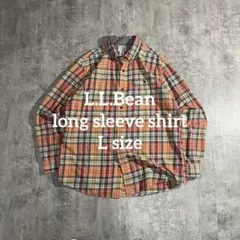 美品L.L.Bean チェックネルシャツ ボタンダウン長袖エルエルビーンLサイズ