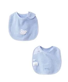 familiar 水色 クマ刺繍 スタイ