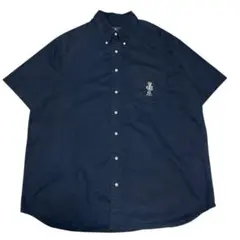 ラルフローレン 半袖シャツ ポロベア 刺繍 ネイビー 紺 ボタンダウン 3XL