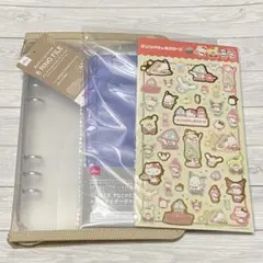 新品 6リングファイル ベージュ スライダー ブルー サンリオ キャラクターズ