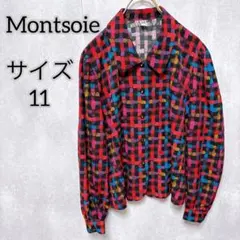 【Montsoie】 モンソワ （11） チェック柄シャツ ブラウス レトロ