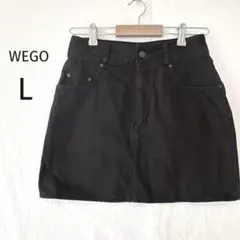 WEGO 綿100% ブラック デニムミニスカート 台形 黒 定番　Lサイズのサムネイル
