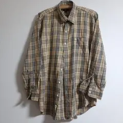 王道BURBERRY チェック柄 長袖シャツ Lサイズ