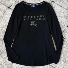【希少✨】バーバリーブルーレーベル　カットソー　チュニック　ウール　ビッグロゴ