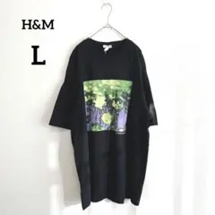 エイチアンドエム　半袖Ｔシャツ　L　黒　ルーズフィット　クルーネック　431