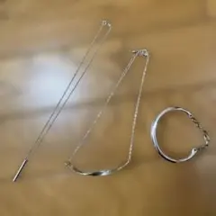 シルバーモチーフブレスレットとネックレス③点セット