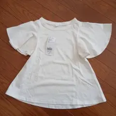 ①　120　GLOBAL WORK 　冷感　半袖　白　袖フレア　女の子