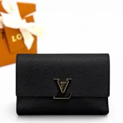 【未使用に近い】ルイヴィトン アエログラム パイロット 三つ折り財布 ブラック 極美品 ルイヴィトン ポルトフォイユ パイロット アエログラム 三