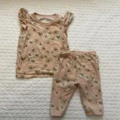 ユニクロPaul＆JOEコラボ 花柄フリル袖トップスとレギンスセット 80cm