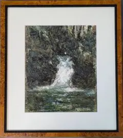 【F10号】香月泰男【花】手描き作品/表裏サイン有/油彩/油絵/岩彩/額縁/逸品 F10号】香月泰男【花】手描き作品/表裏サイン有/油彩/油絵/岩彩/額縁
