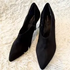 RANDA ランダ　ショートブーツ　ブーティ　ブラック　スエード　25.5㎝