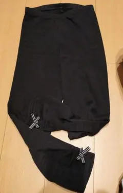 黒 リボン付き レギンス　スパッツ 150cm　ファイバーヒート