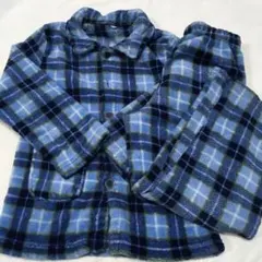 フリース チェック柄 パジャマ上下セット 130