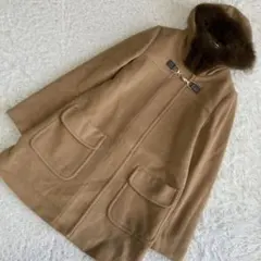 UNITED ARROWS ファー付きコート キャメル 38 フード付き