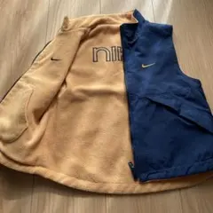 NIKE ナイキ リバーシブル フリースベスト ブルー ベージュ　110cm