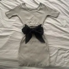 GYDA リボン付きタイトミニワンピース