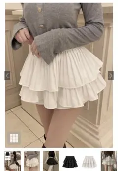 フリージアインパン裏地付きプリーツティアードミニスカート　【ks097】