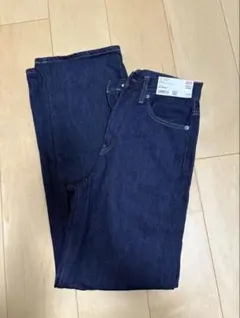 新品！UNIQLO ワイドストレートジーンズ 22 ネイビー
