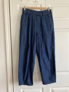 season reason ダークブルー コクーンデニムパンツ Lサイズ