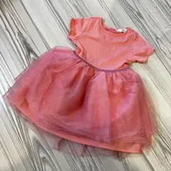 美品！【H&M】パーティー ドレス 切替 ピンク ワンピース サイズ110cm