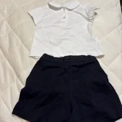 美品　ショパン　お受験セット　ホワイトポロシャツとネイビーショートパンツセット