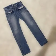 美品⭐︎and it- ヴィンテージ加工コットンレース付デニムパンツ