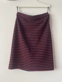 秋冬用　赤と黒のストライプスカート