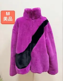 Lサイズ　美品　NIKE ナイキ フェイクファー　スウッシュ　ジャケット　ピンク