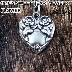 スウィートハートジュエリー フラワー 花 シルバーヴィンテージネックレスNAVY