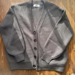 【Loose】ボリュームスリーブオーバーニットカーディガン チャコールグレー