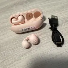 ピンク ワイヤレスイヤホン 充電ケース付き