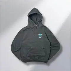 Champion AUTHENTICチームロゴ刺繍プルオーバーパーカー　ブラック