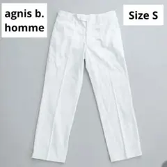フランス製【アニエスベーオム】コットン ホワイト テーパード アンクルパンツのサムネイル