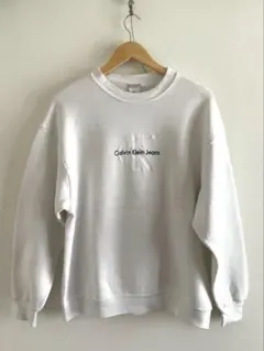 90s USA製 Calvin Klein Jeans スウェット ホワイトXL