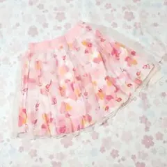 メゾピアノ☆フラミンゴ柄チュールスカート
