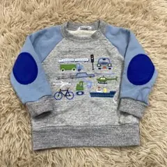 ファミリア トレーナー 車 飛行機 新幹線 船 90水色 グレー