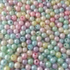 【29B】パール調パステルカラーアクリルビーズ　8ミリ【500グラム約2270個