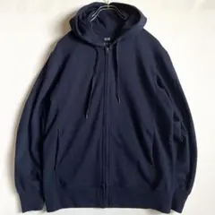 UNIQLO エアリズムUVカットフルジップパーカ　ネイビー　M 古着　美品