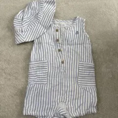baby GAP ストライプロンパース 帽子付き 6-12ヶ月