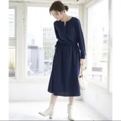 【riko様専用】メタルパーツタックワンピース ネイビー 38