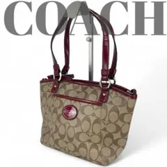 【良品】コーチ ハンドバッグ シグネチャー PVC F20097