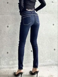 ジェイダ ハイウエストウエストクロス スキニー デニムパンツ　M GYDA