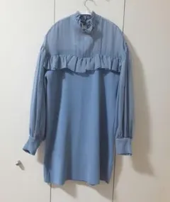 ZARA　ザラ　シアー切替　ニットワンピース　ミニ　チュニック