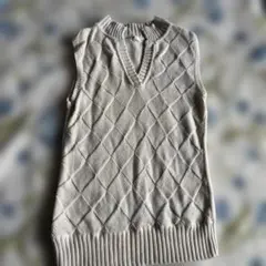 SEIZEアイボリー ウール100% ニットベスト サイズ3