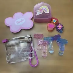 ☆レア☆ Barbie 文房具セット メモ帳 ケース クリップ 消しゴム レトロのサムネイル